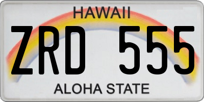 HI license plate ZRD555