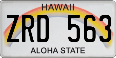 HI license plate ZRD563