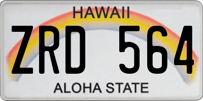 HI license plate ZRD564