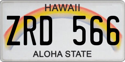 HI license plate ZRD566