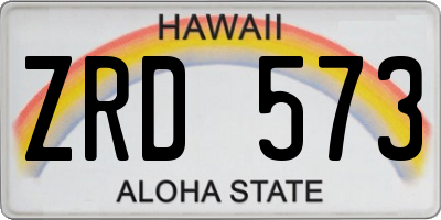 HI license plate ZRD573