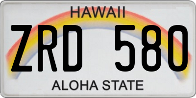 HI license plate ZRD580