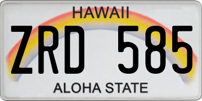HI license plate ZRD585