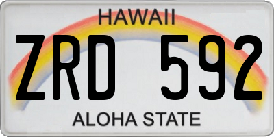 HI license plate ZRD592