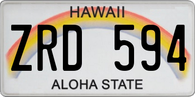 HI license plate ZRD594