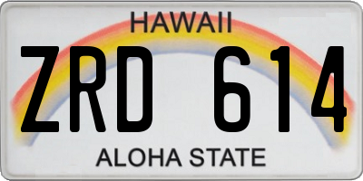 HI license plate ZRD614