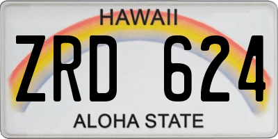 HI license plate ZRD624