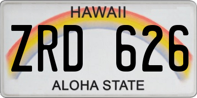 HI license plate ZRD626