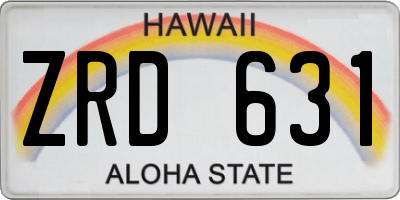 HI license plate ZRD631