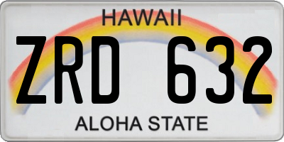 HI license plate ZRD632