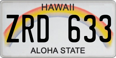 HI license plate ZRD633