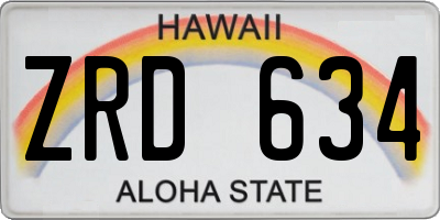 HI license plate ZRD634