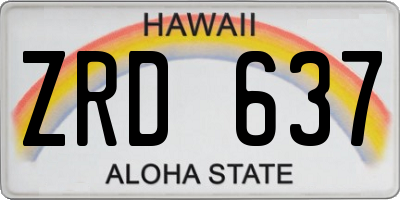 HI license plate ZRD637