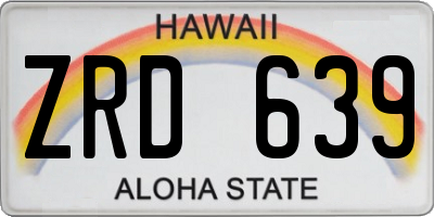 HI license plate ZRD639