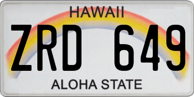 HI license plate ZRD649