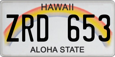 HI license plate ZRD653