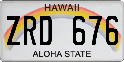 HI license plate ZRD676