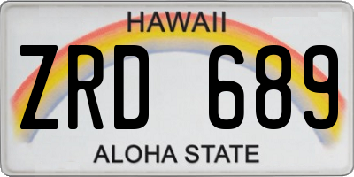 HI license plate ZRD689