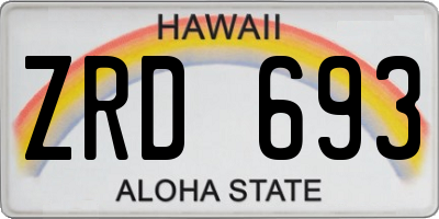 HI license plate ZRD693