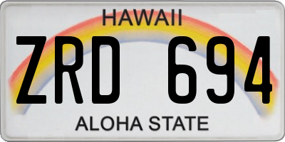 HI license plate ZRD694