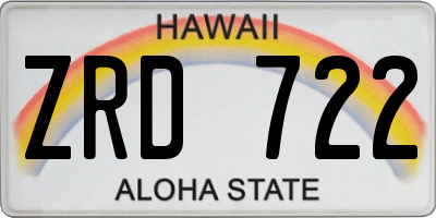 HI license plate ZRD722