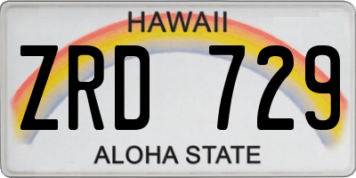 HI license plate ZRD729