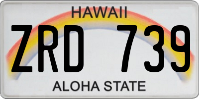 HI license plate ZRD739