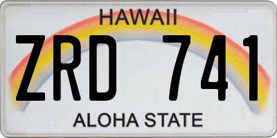 HI license plate ZRD741
