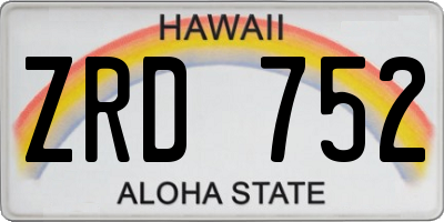 HI license plate ZRD752