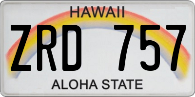 HI license plate ZRD757