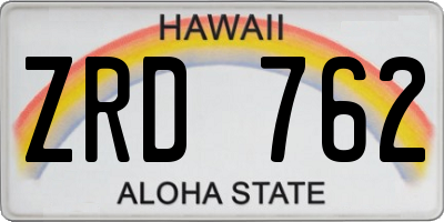 HI license plate ZRD762