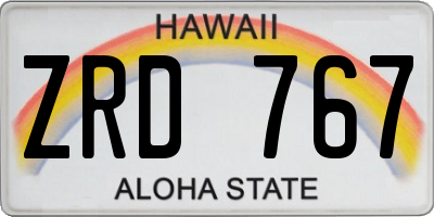 HI license plate ZRD767