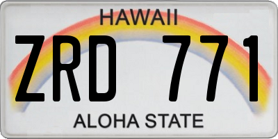 HI license plate ZRD771