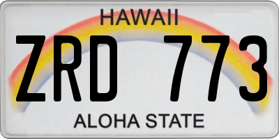 HI license plate ZRD773
