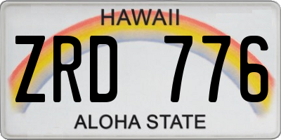 HI license plate ZRD776