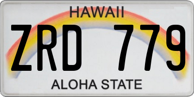 HI license plate ZRD779
