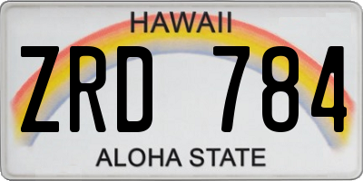 HI license plate ZRD784