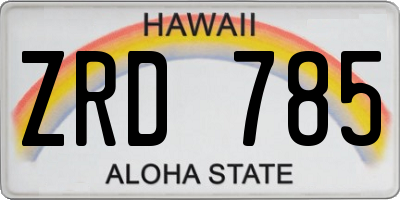 HI license plate ZRD785