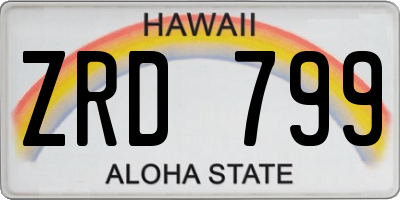 HI license plate ZRD799