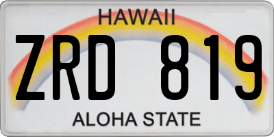 HI license plate ZRD819
