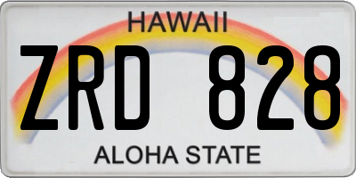 HI license plate ZRD828
