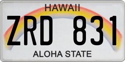 HI license plate ZRD831