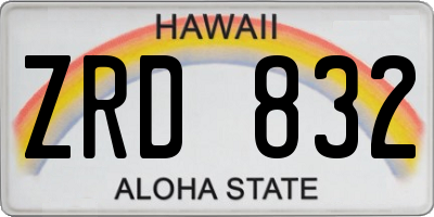 HI license plate ZRD832