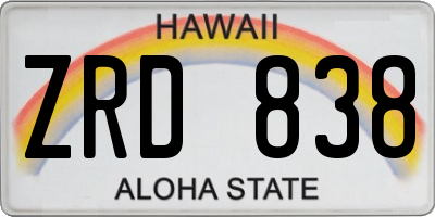 HI license plate ZRD838