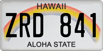 HI license plate ZRD841