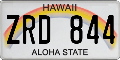 HI license plate ZRD844