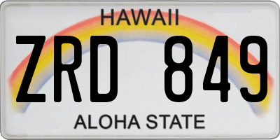 HI license plate ZRD849