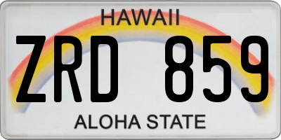 HI license plate ZRD859
