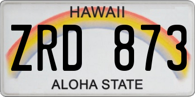 HI license plate ZRD873
