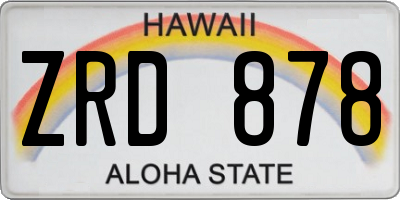 HI license plate ZRD878